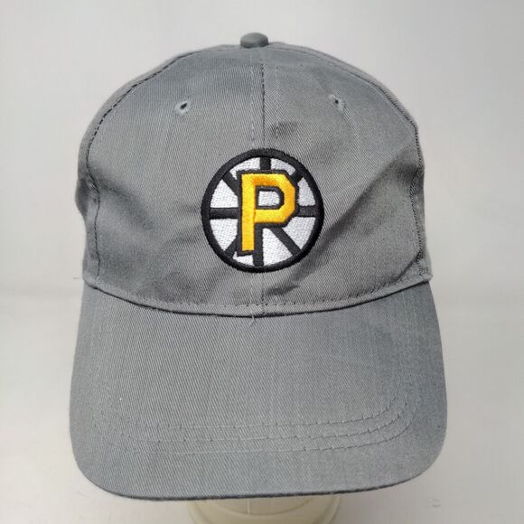 Unbranded Men's Strapback Hat Gray Adjustable 100% Cotton Embroidered P Logo - Picture 2 of 7